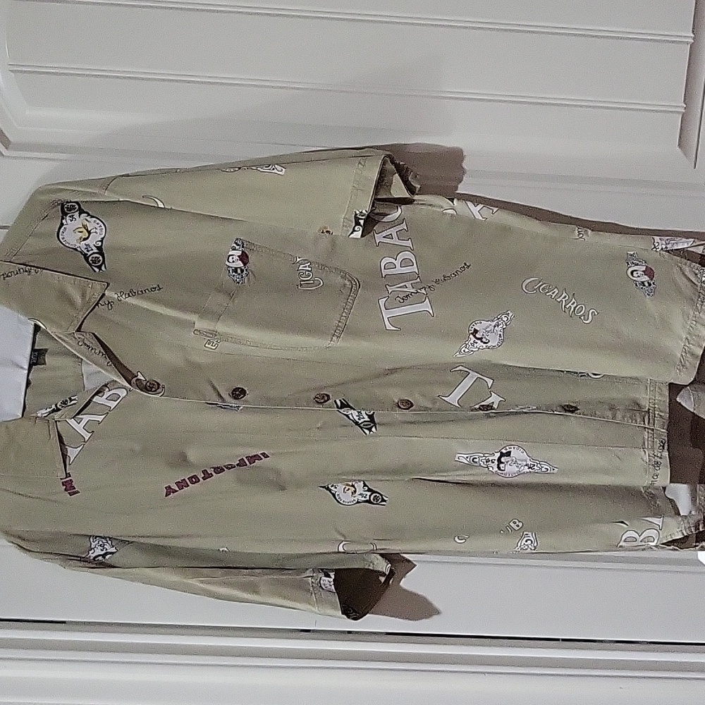 TOMMY BAHAMA Hawaiian Aloha Cigar Club Wahine Indian 100%  Shirt Men's XL